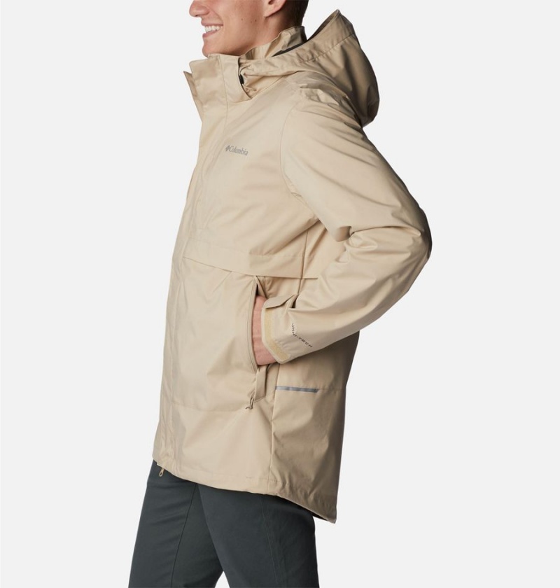 Columbia Wright Lake Men's Rain Jacket Khaki | NEJCXS-340