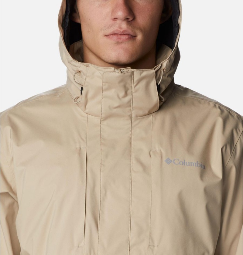 Columbia Wright Lake Men's Rain Jacket Khaki | NEJCXS-340