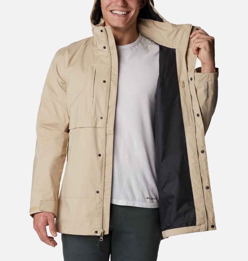Columbia Wright Lake Men's Rain Jacket Khaki | NEJCXS-340