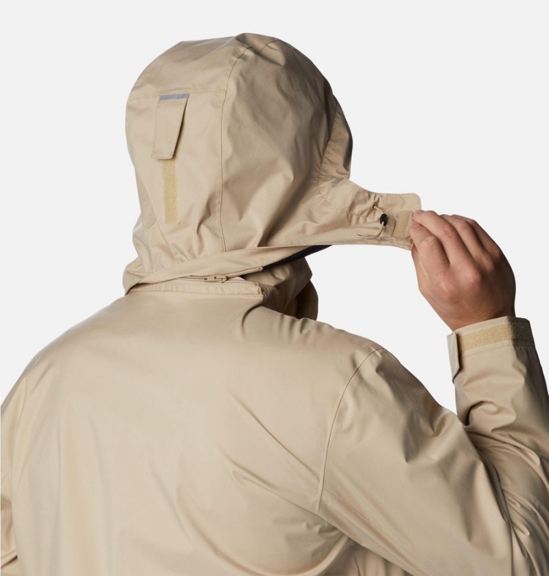 Columbia Wright Lake Men's Rain Jacket Khaki | NEJCXS-340