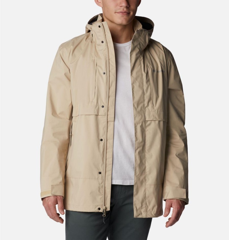 Columbia Wright Lake Men's Rain Jacket Khaki | NEJCXS-340
