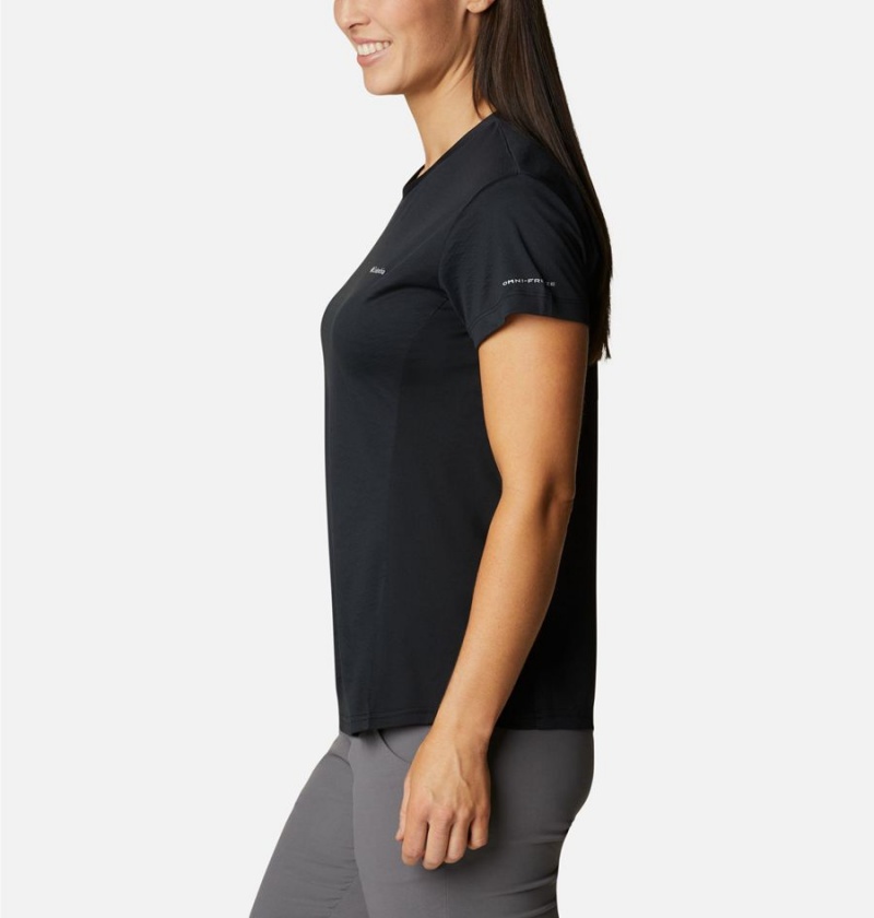 Columbia Zero Ice Cirro-Cool Short Sleeve Women's T-Shirt Black | AYEVQH-807