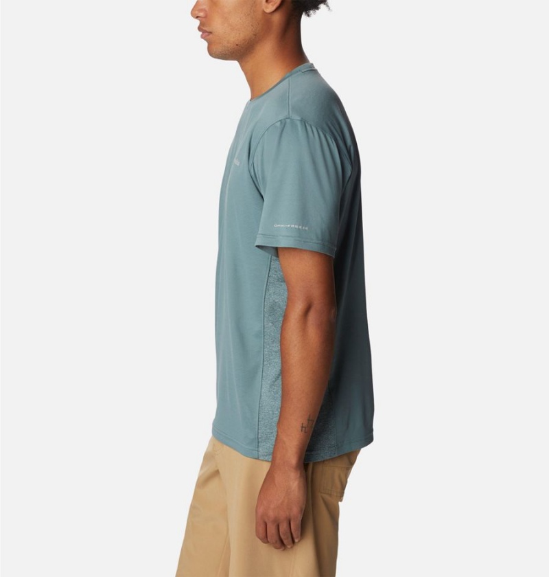 Columbia Zero Ice Cirro-Cool Short Sleeve Men's T-Shirt Blue | GNSKWT-016