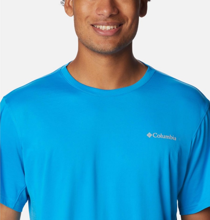 Columbia Zero Ice Cirro-Cool Short Sleeve Men's T-Shirt Blue | UTJRVB-127