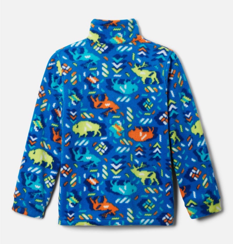 Columbia Zing III Printed Fleece Kids' Jacket Blue | PXDGVR-952