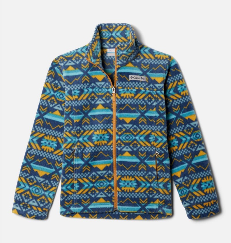 Columbia Zing III Printed Fleece Kids\' Jacket Blue | EGKASX-954