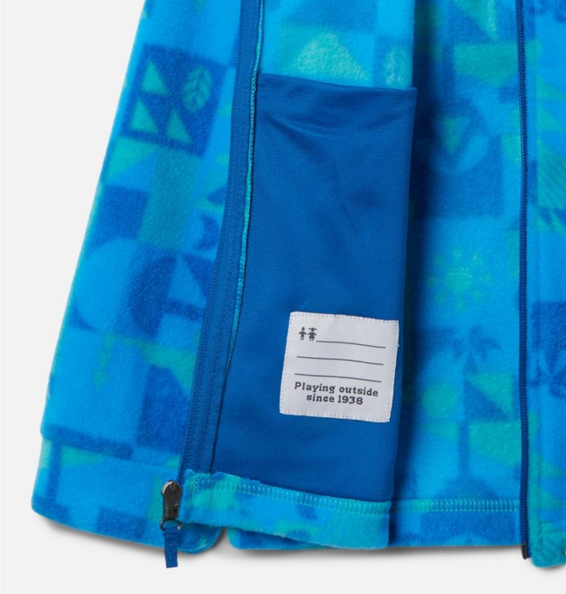 Columbia Zing III Printed Fleece Kids' Jacket Blue | NQRHOL-061