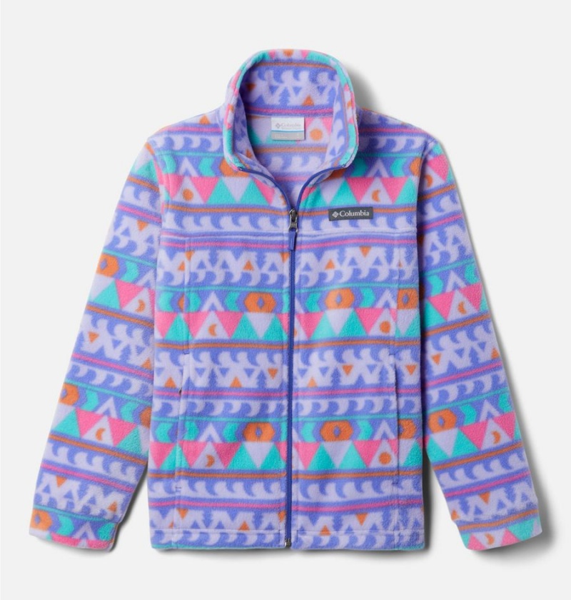 Columbia Zing III Printed Fleece Kids\' Jacket Purple | WYXGUN-806