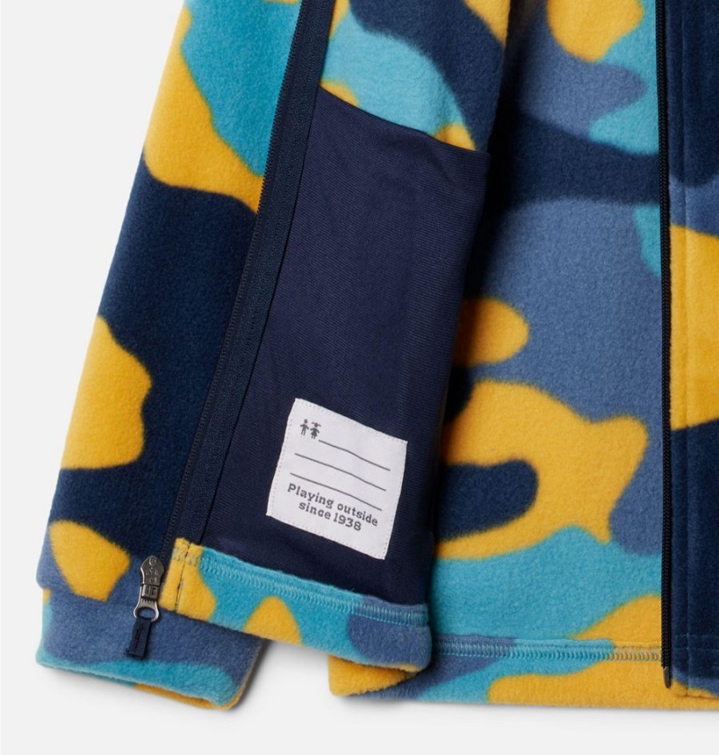 Columbia Zing III Printed Fleece Kids' Jacket Yellow | UTIEMH-802