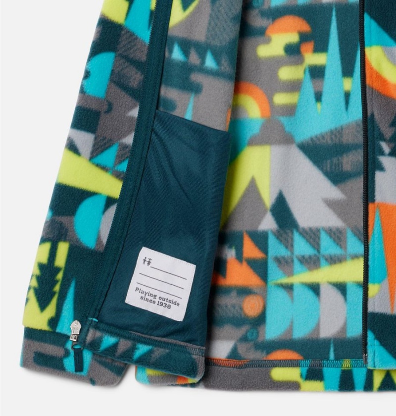 Columbia Zing III Printed Fleece Kids' Jacket Turquoise | QTXNUW-948